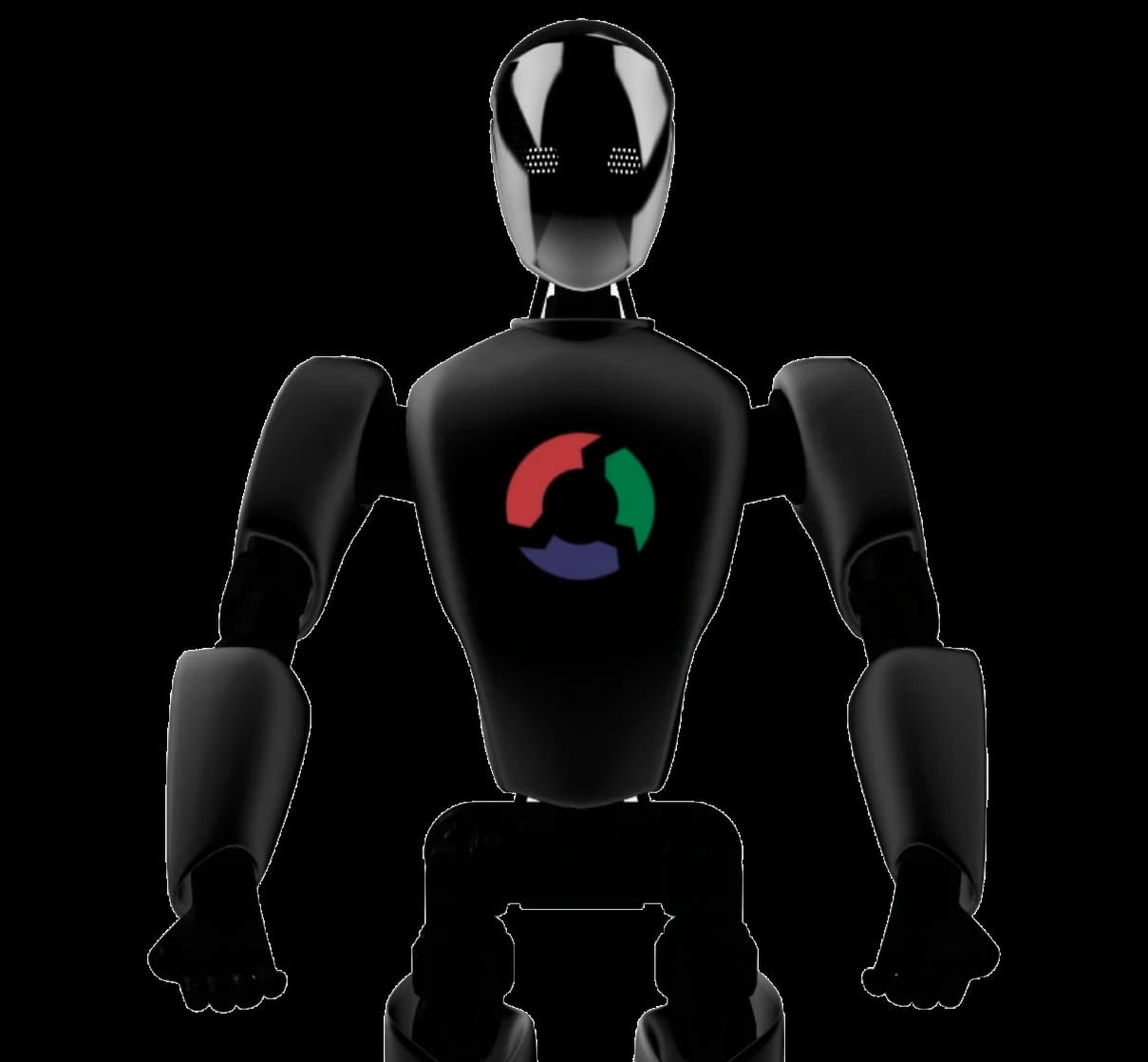 Humanoider Roboter mit ausgebreiteten Armen, Modell HIPROBOT