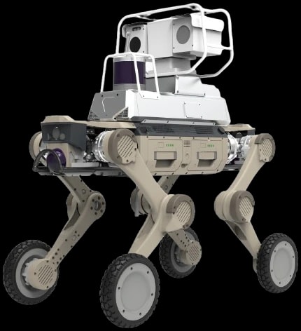 Robot AgiBot D1 Max Security s senzorskim stolpom za varovanje