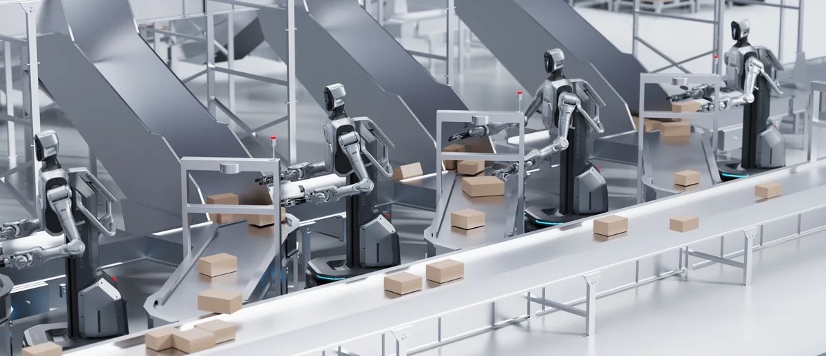 El robot Cruzr Y1 clasificando paquetes
