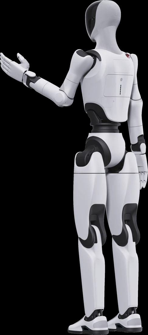 Der humanoide Roboter Walker C1 mit ausgestreckter Hand in Gesprächshaltung, offizieller Render des Herstellers, ohne Hintergrund