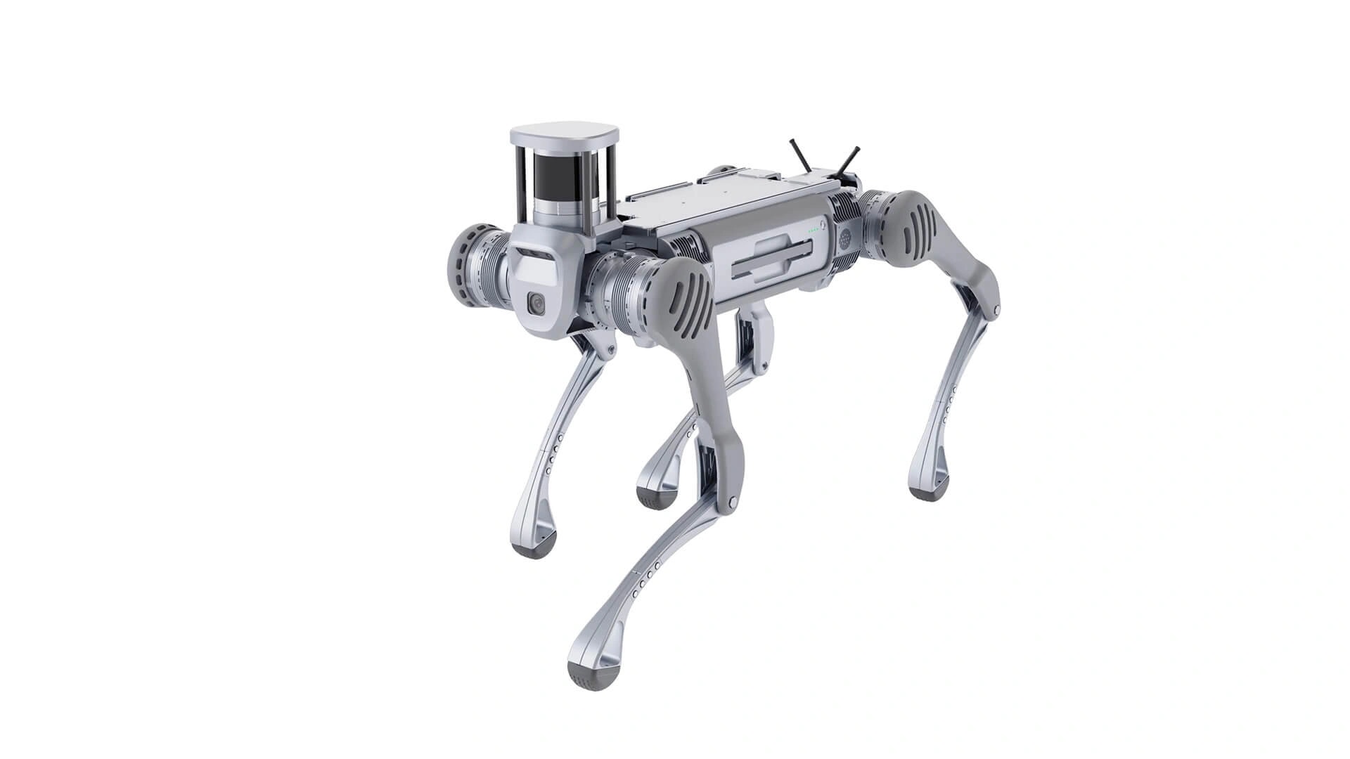 Robot B2-W v studiu na beli podlagi